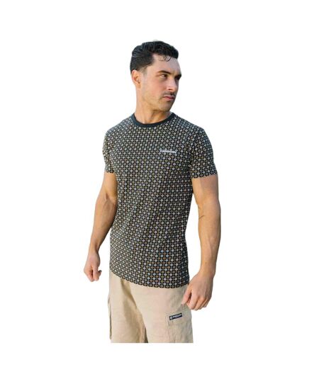 Mens Ss25 Geometric T-shirt Navy Tobacco Lambretta
