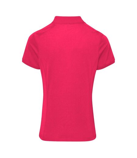 Premier Womens/Ladies Coolchecker Short Sleeve Pique Polo T-Shirt (Hot Pink) - UTRW4402