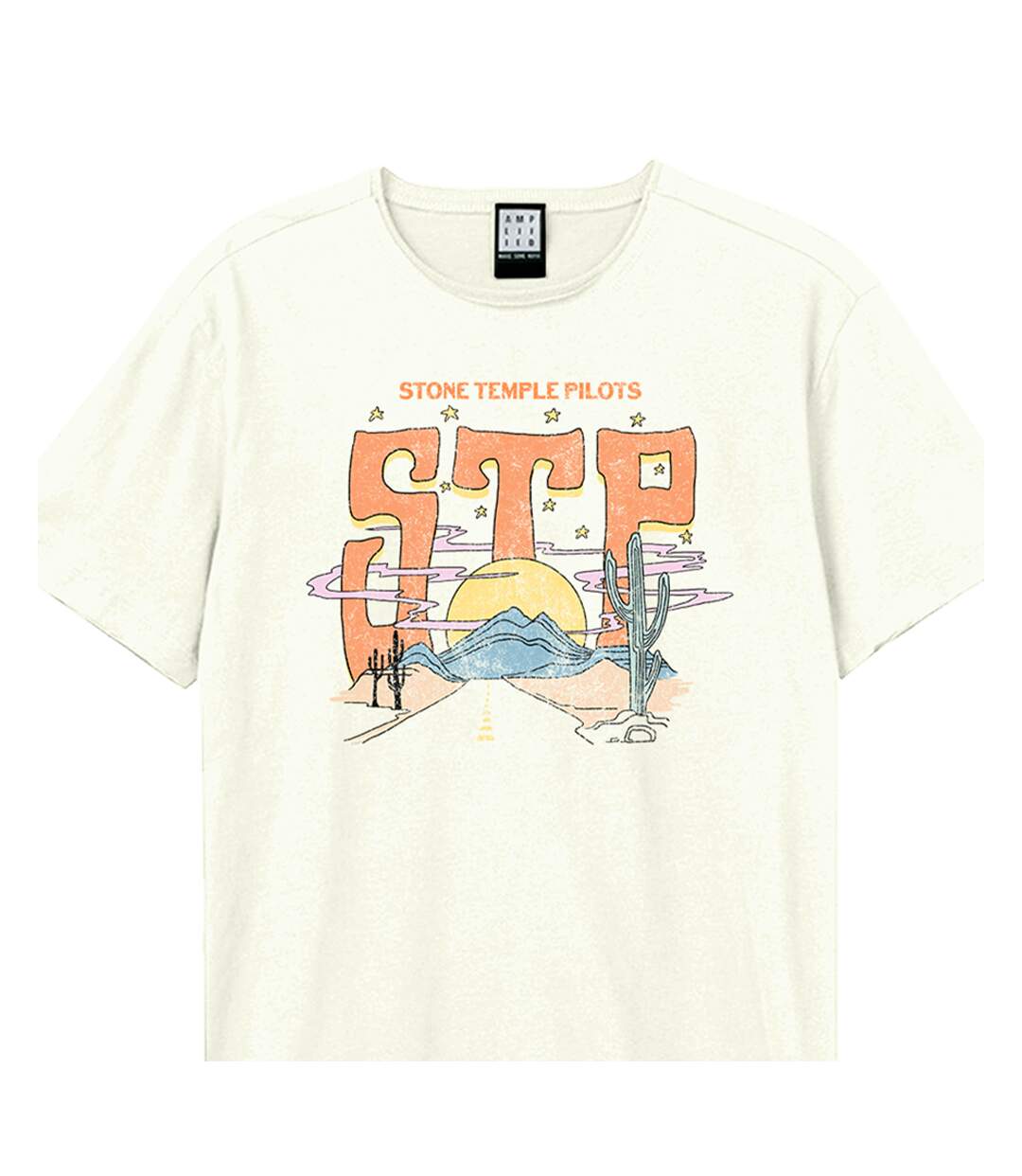 T-shirt Desert Highway Adulte Vieux Blanc Amplified-2