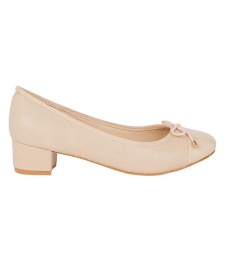 Good For The Sole Womens/Ladies Talia Block Heel Ballerina Flats (Blush) - UTDP3882