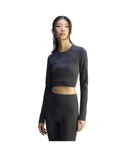 Womens/ladies Stella Mccartney Long-sleeved Yoga Crop Top Carbon Adidas