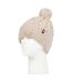 Bonnet chaud en tricot torsadé épais à pompons pour femme-3