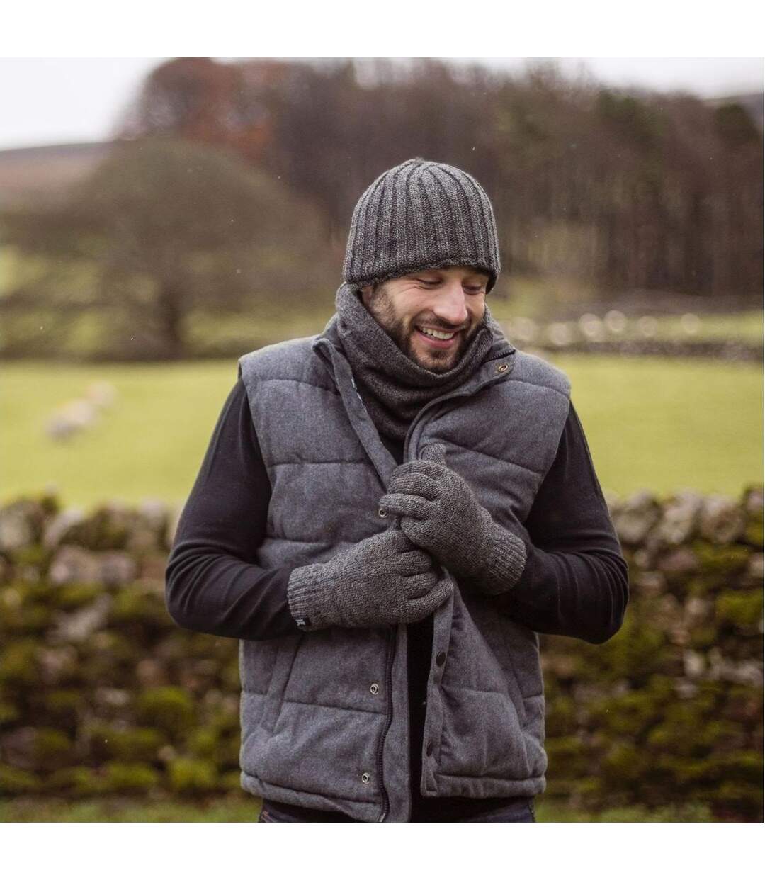 Lot de 2 bonnets d'hiver épais côtelés pour hommes-5
