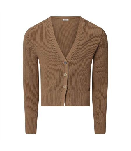 Womens/ladies Cotton Blend Cardigan Beige Replay