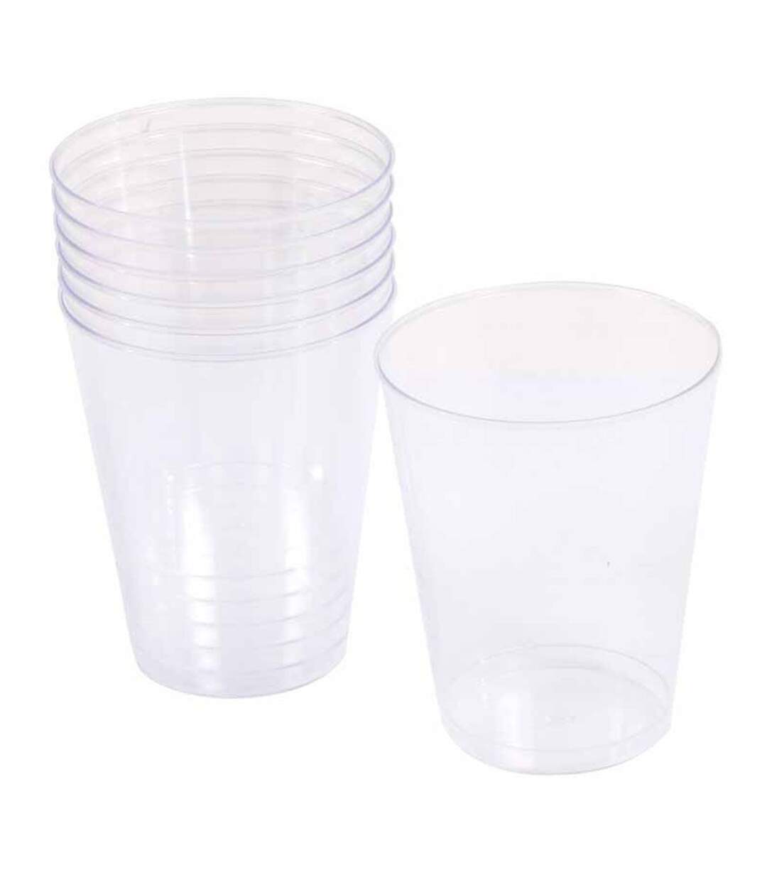 Lot de 6 Verres à Eau Réutilisable Plastique 23cl Transparent-1