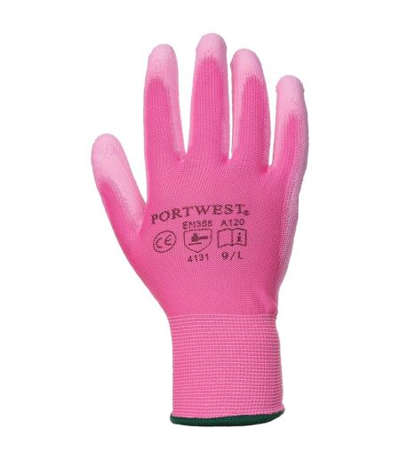Portwest PU Palm Coated Gloves (A120) / Workwear (Pink) (M)