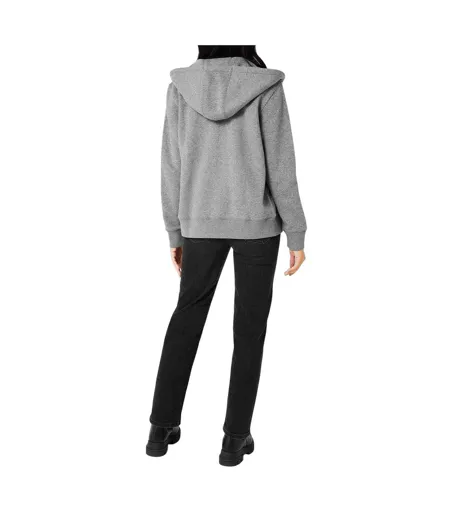 Womens/ladies Full Zip Hoodie Dark Charcoal Marl Signature