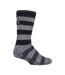Mens Fleece Lined Non Slip Thick Striped Slipper Socks-1