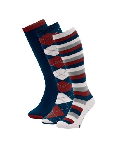 Chaussettes hauteur genoux adulte bleu marine / rouge / blanc Dublin