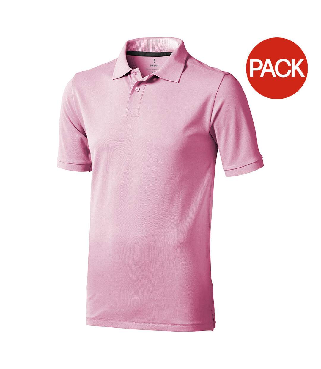 Lot de 2  polos manches courtes calgary homme rose clair Elevate-1