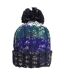 Womens/ladies corkscrew pom pom beanie alpine blues Beechfield