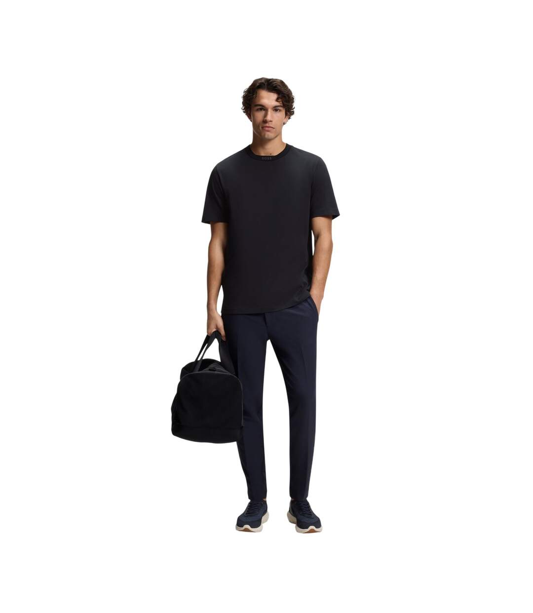 Mens Crew Neck Regular T-shirt Black Boss-4