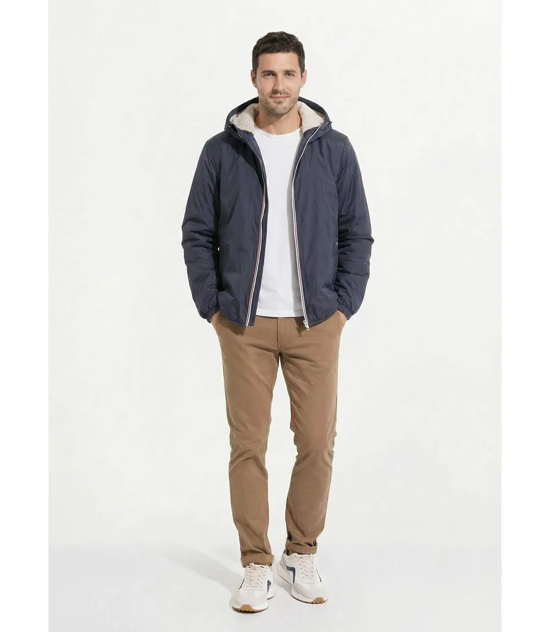 Parka courte chaude fourrée déperlante-3