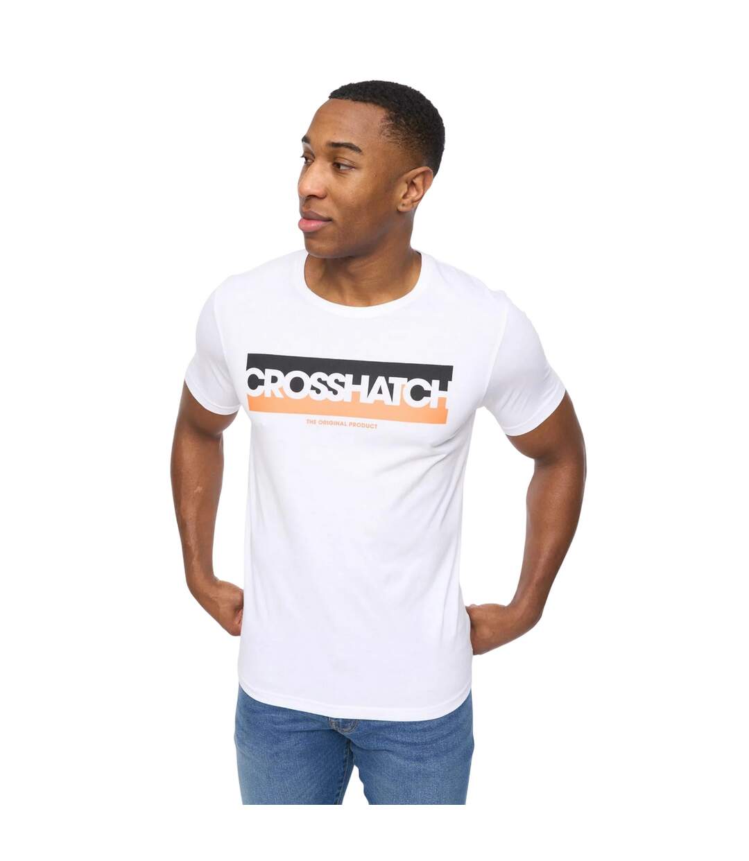 Pack of 5  Mens logotime t-shirt  black/mint/navy/white/grey marl Crosshatch-4