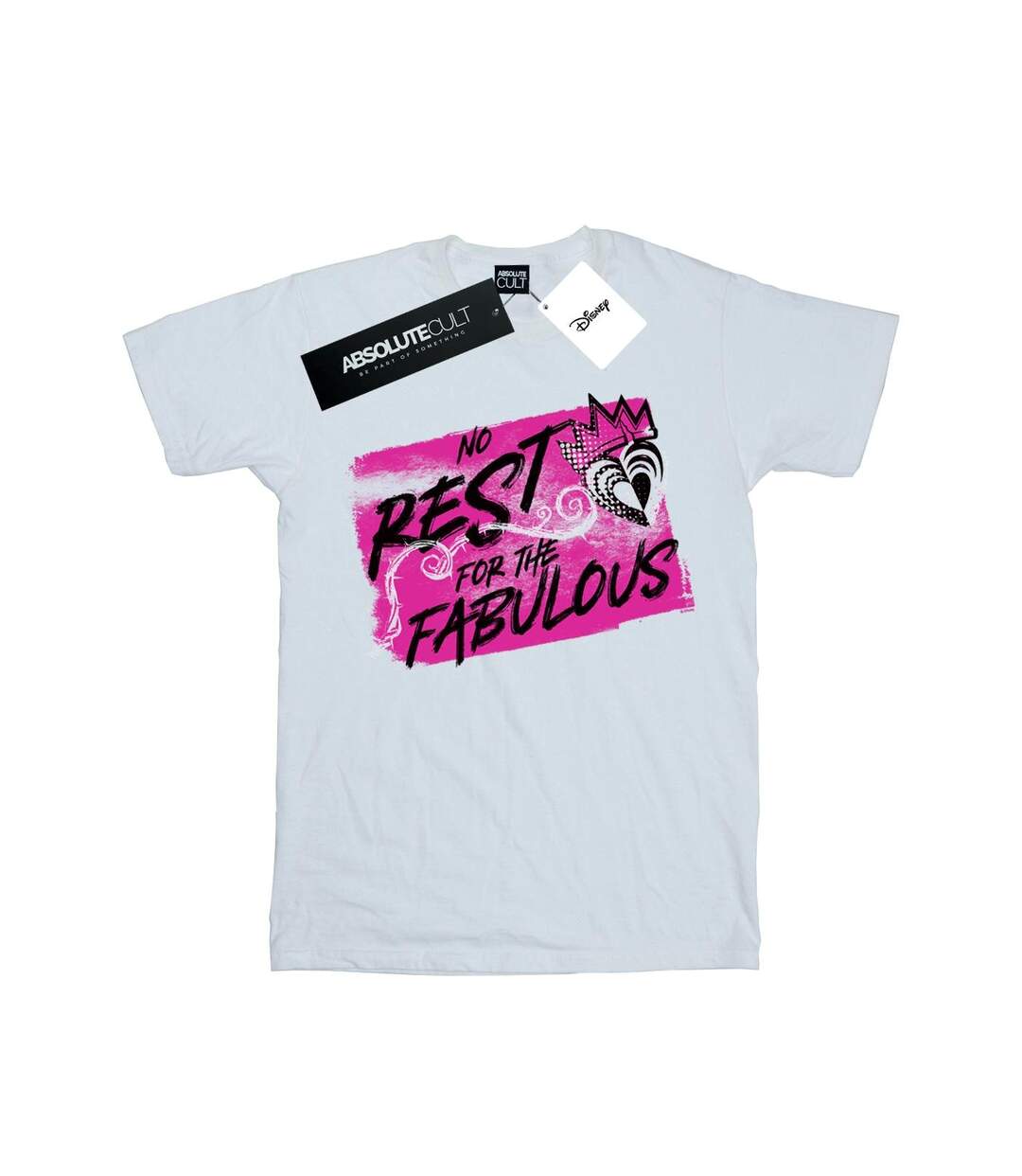 Disney Femme/Ladies The Descendants No Rest Cotton Boyfriend T-Shirt (Blanc) - UTBI20102-1