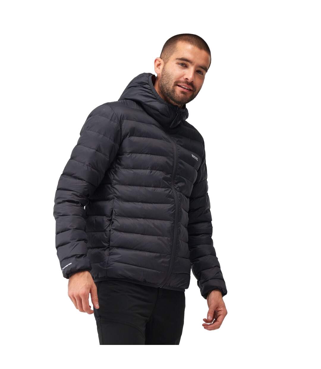 Mens Marizion Baffled Hooded Padded Jacket Ash Danger Red Regatta-4