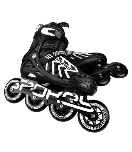 Patins À Roulettes Alignées Khan Enfant 31,5-34 Fr Blanc Noir Gris Spokey