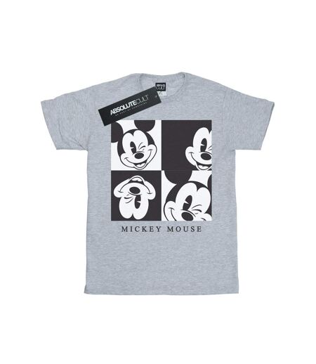 Disney Femme/Les femmes Mickey Mouse Wink Cotton Boyfriend T-Shirt (Gris sportif) - UTBI36019