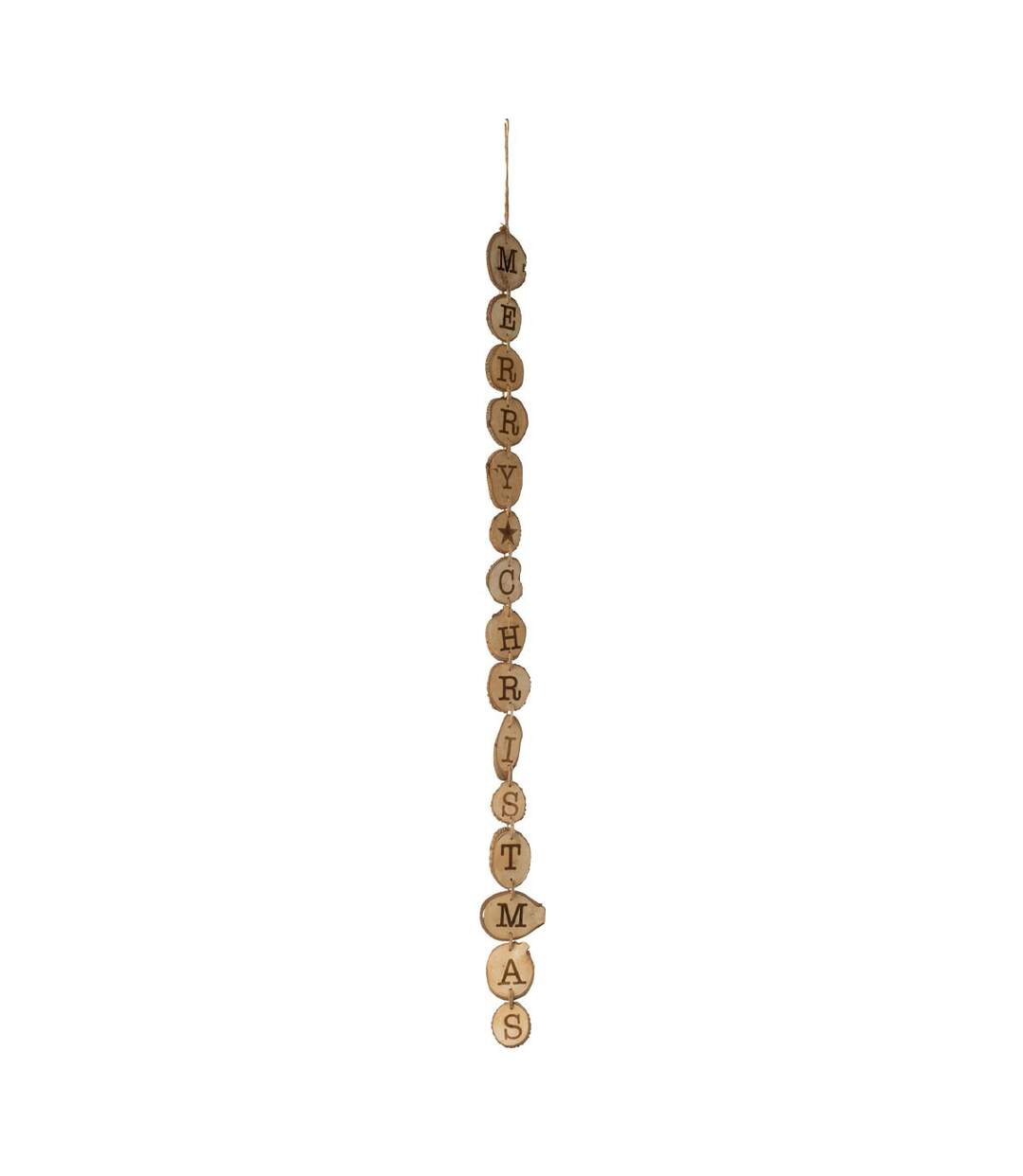 Guirlande Déco en Bois Mery Christmas 90cm Naturel-1