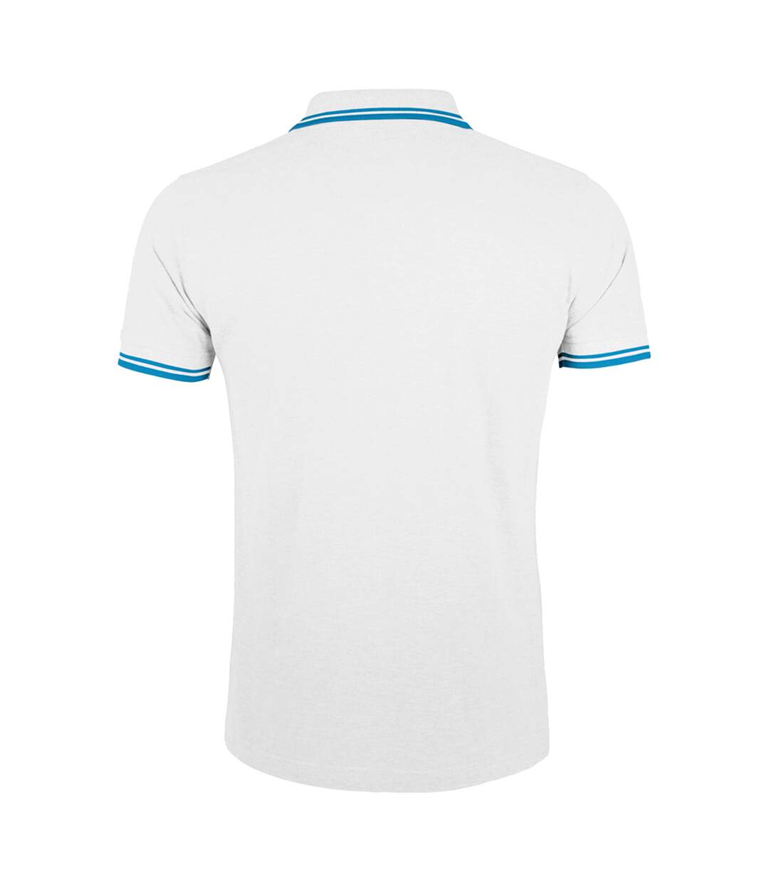 SOLS Mens Pasadena Tipped Short Sleeve Pique Polo Shirt (White/Aqua Blue) - UTPC2431