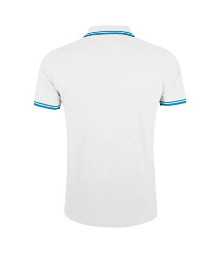 Polo manches courtes pasadena homme blanc/bleu SOLS