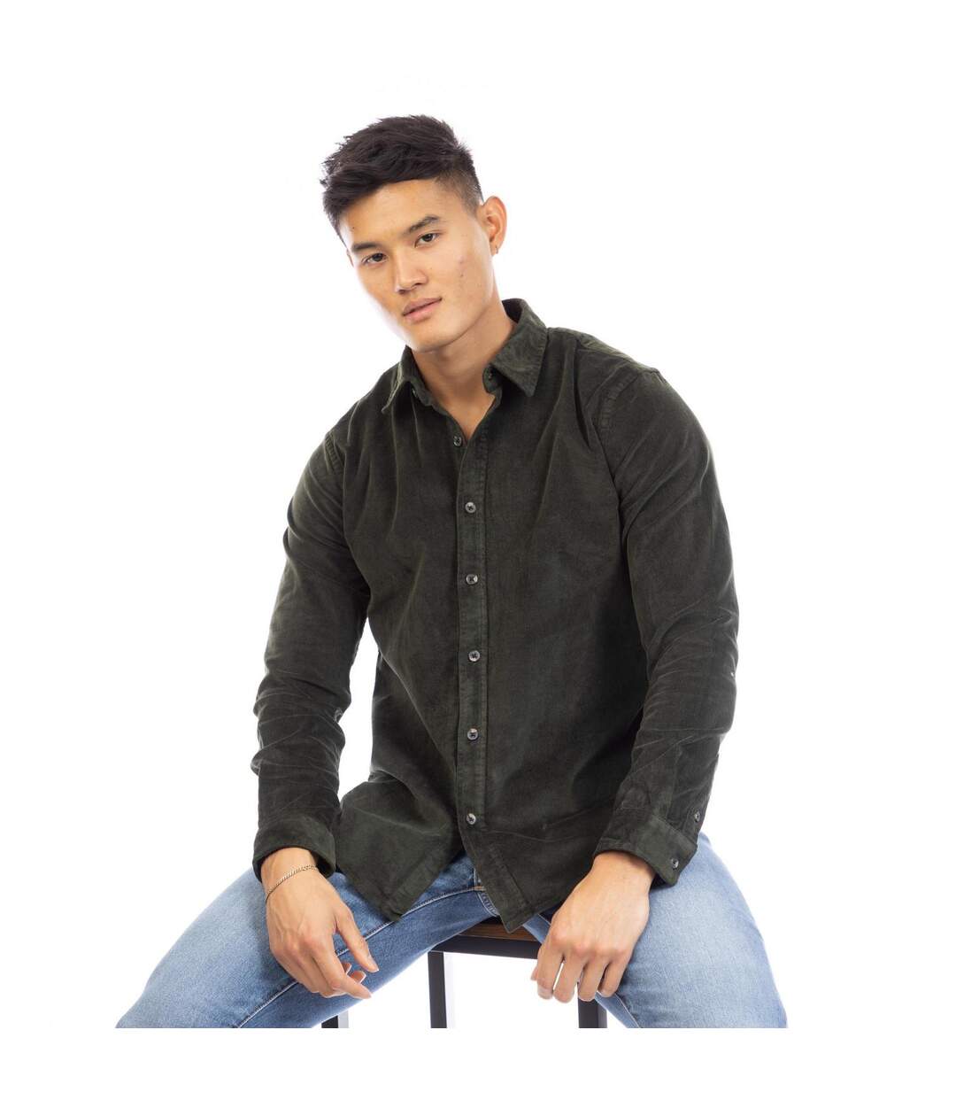 Chemise Manches Longues Daker Homme Marron Foncé Peter Werth-1