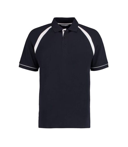 Mens oak hill polo shirt navy/white Kustom Kit