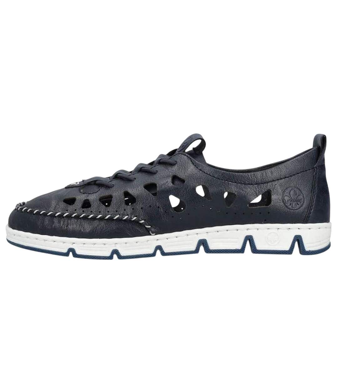 Chaussures Style Découpé Femme Bleu Marine Rieker-3