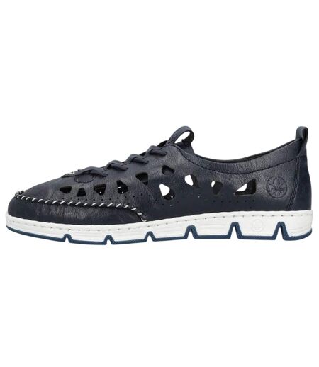 Chaussures Style Découpé Femme Bleu Marine Rieker