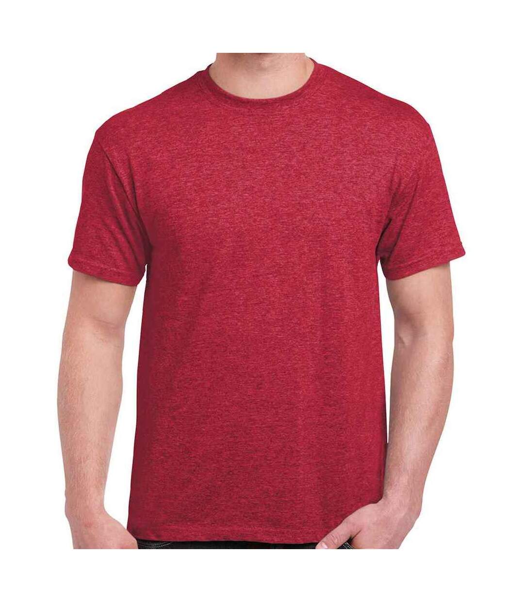 T-shirt homme bordeaux chiné Gildan