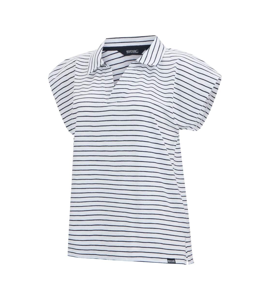 T-shirt Lorana Femme Blanc Bleu Marine Regatta-3
