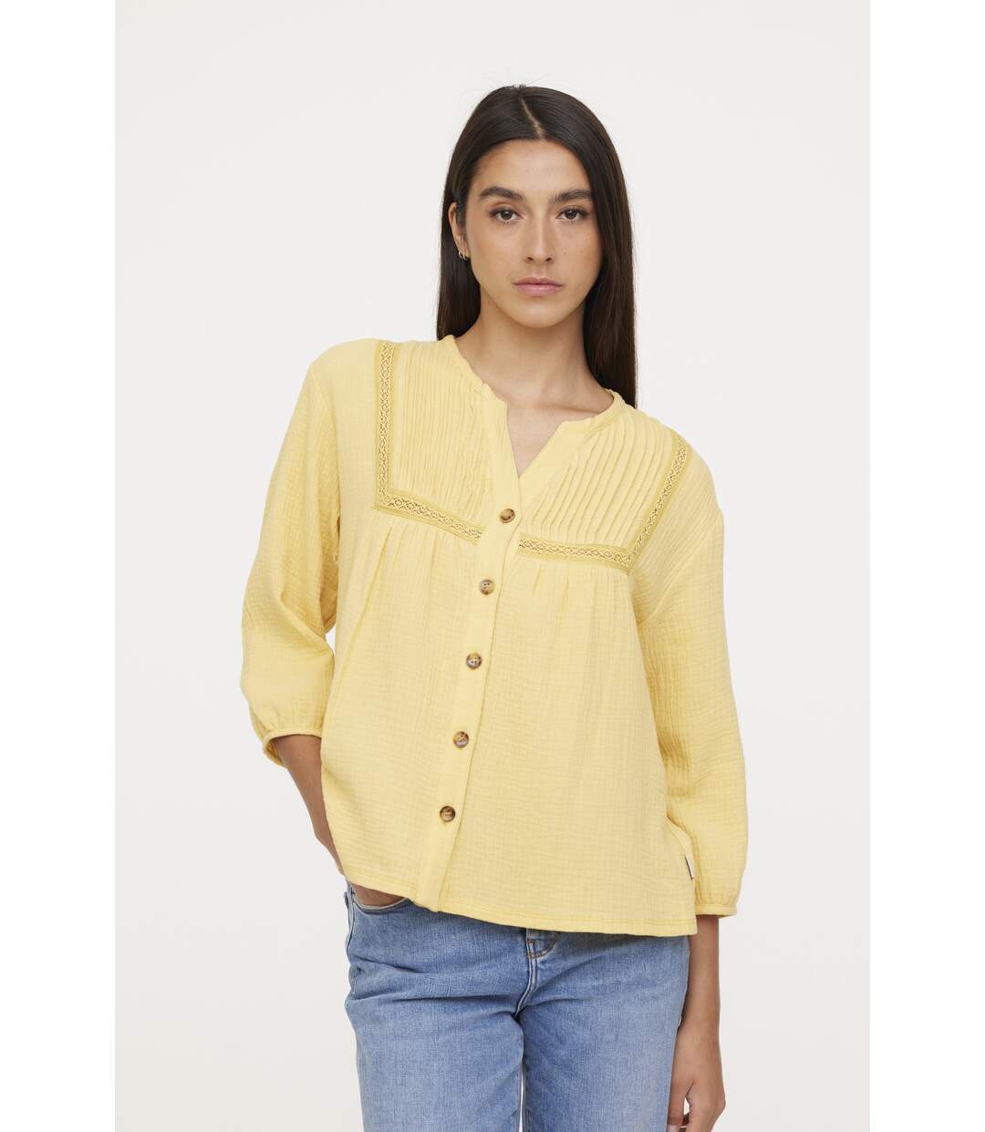 Blouse manches 3/4 coton regular DIGNY-1