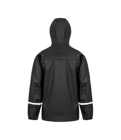 Mens Prism Reflective Tape Pu Recycled Waterproof Jacket Navy Result Recycled