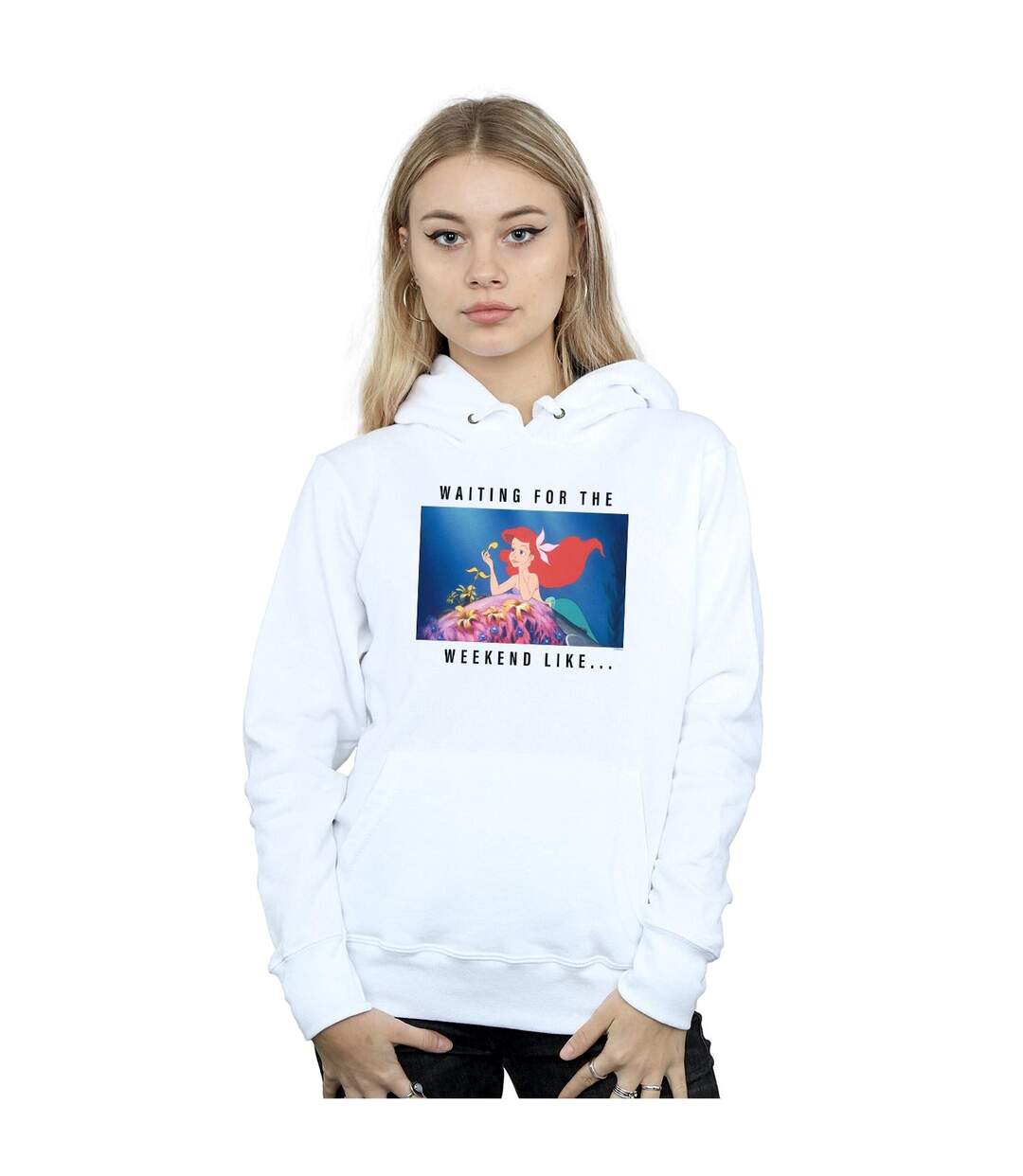 Disney Princess - Sweat à capuche ARIEL WAITING FOR THE WEEKEND - Femme (Blanc) - UTBI12581-2