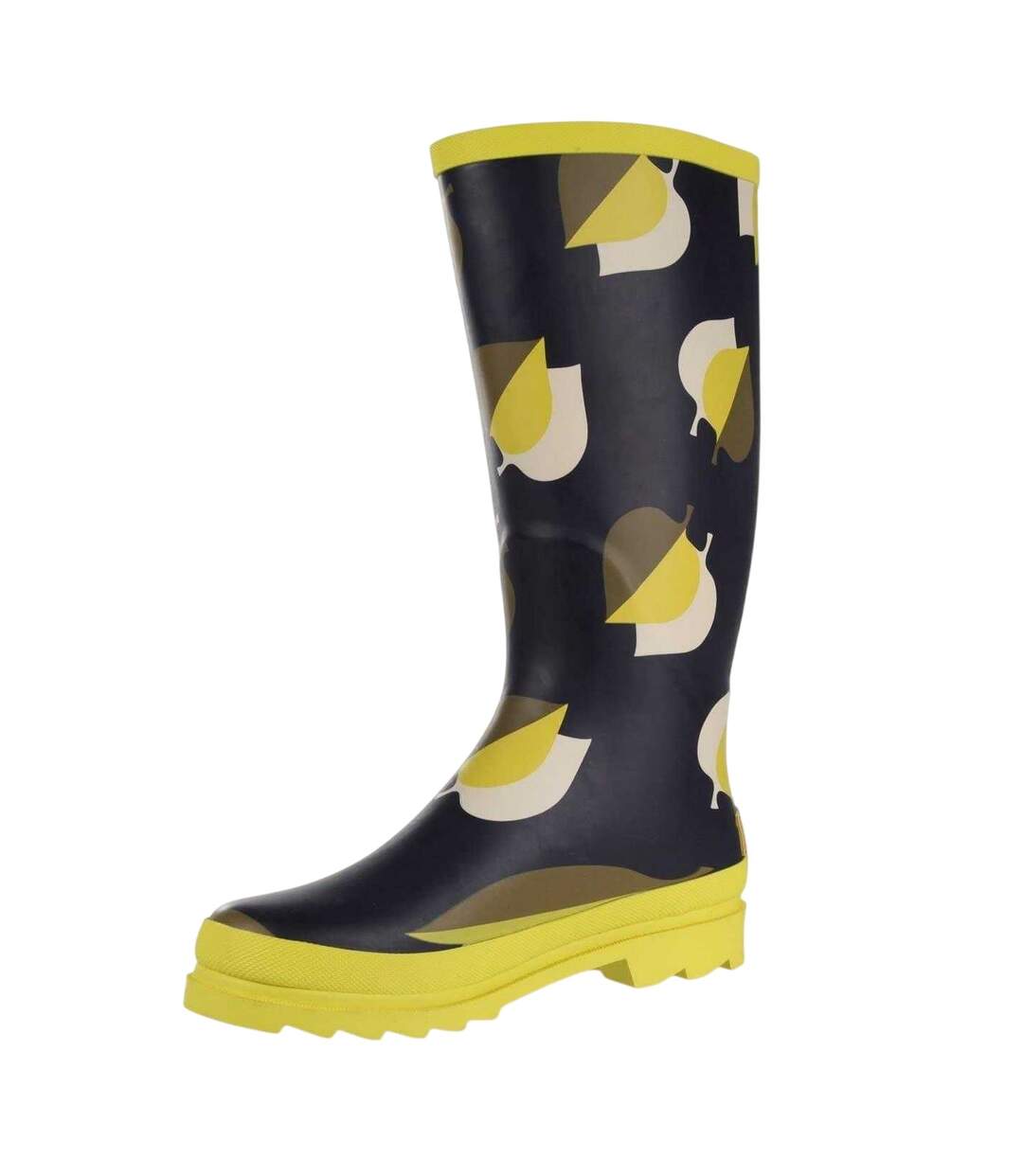 Bottes De Pluie Motif/style Imprimé Feuille Orla Kiely Femme Noir Jaune Imprimé Regatta-3
