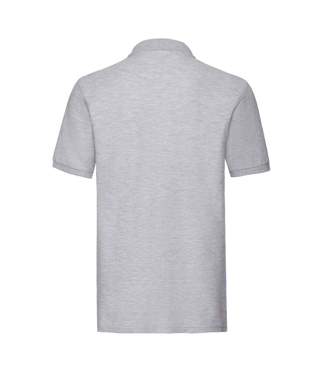 Mens Premium Pique Polo Shirt Athletic Heather Fruit Of The Loom-2