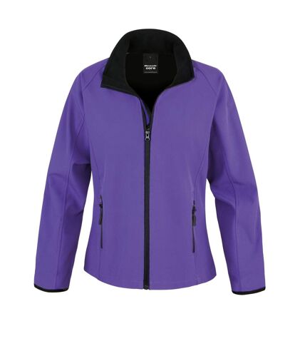 Result Core Womens/Ladies Printable Soft Shell Jacket (Purple/Black)