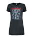 Womens/ladies 9 eddies iron maiden t-shirt dress charcoal Amplified-1
