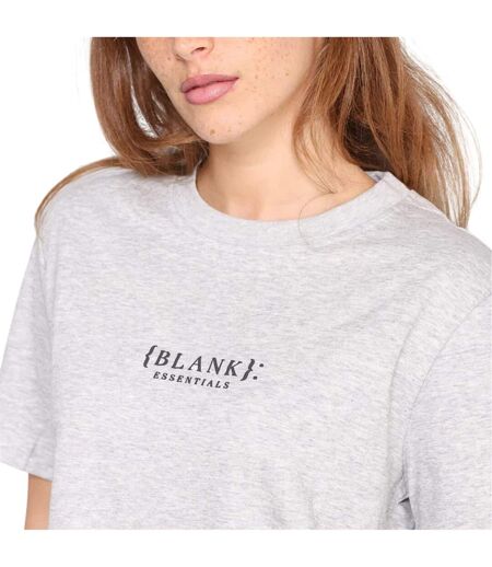 Womens/ladies Essentials Logo Boyfriend T-shirt Grey Marl Blank Essentials
