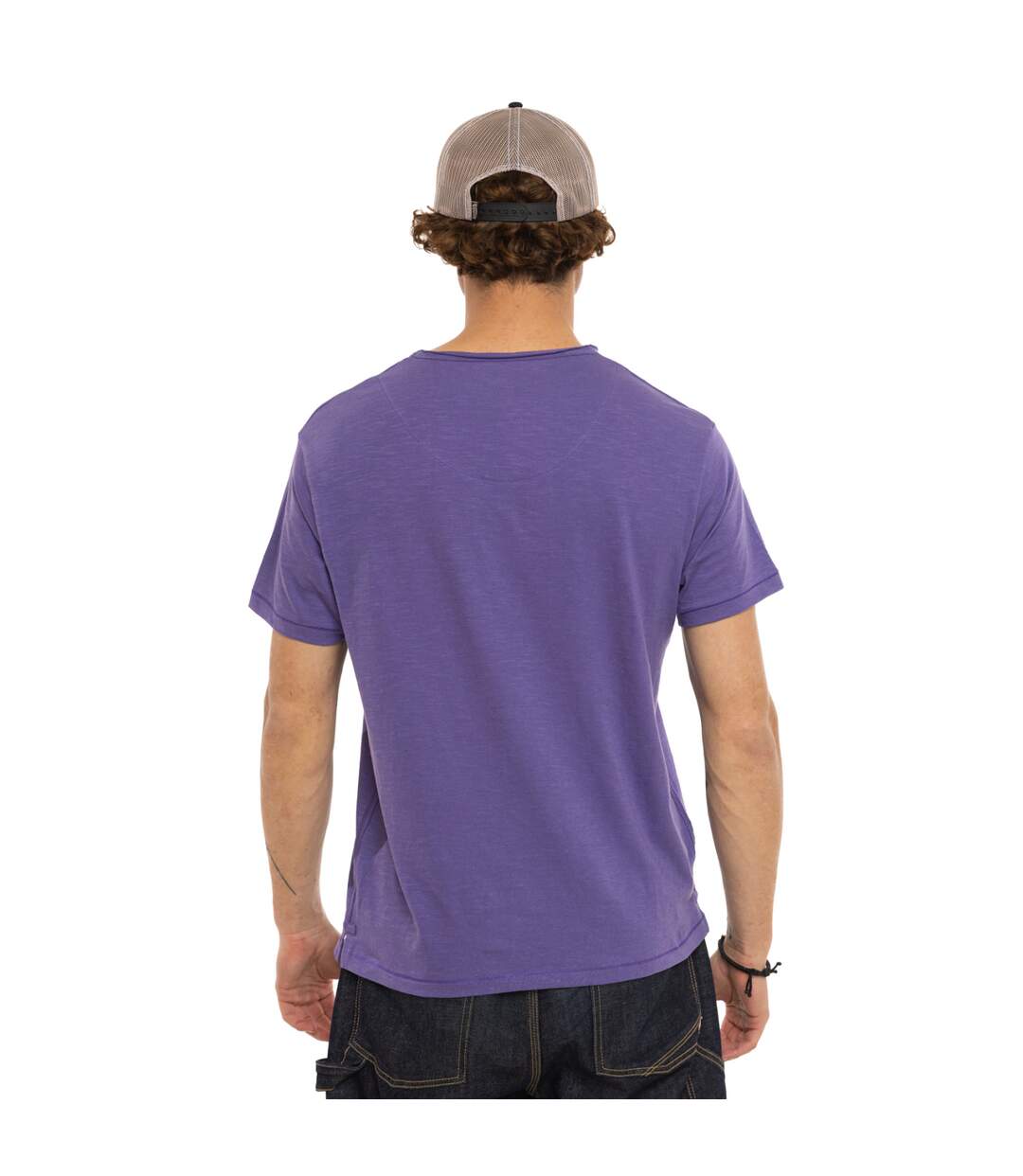 T-shirt homme regular fit col V en Slub jersey Ron Vondutch-2