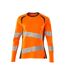 T-shirt Manches Longues Accelerate Safe Femme Orange Fluo Anthracite Foncé Mascot-1