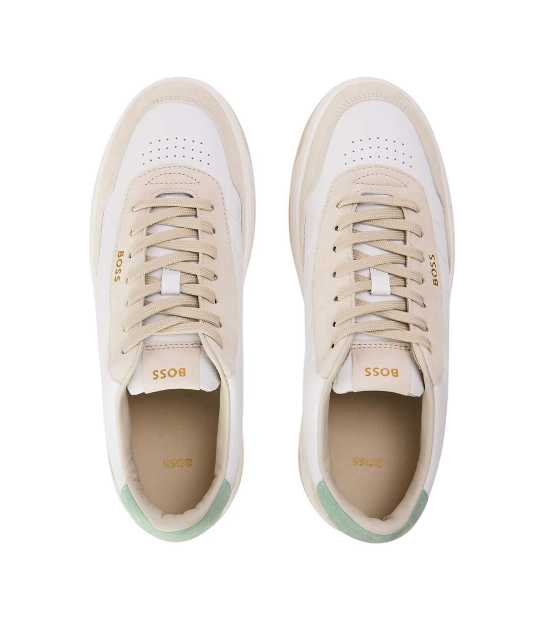 Womens/ladies Baltimore Leather Low Trainers White Boss-3