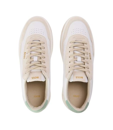 Womens/ladies Baltimore Leather Low Trainers White Boss