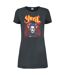 Womens/ladies Demoniac Ghost T-shirt Dress Charcoal Amplified-1