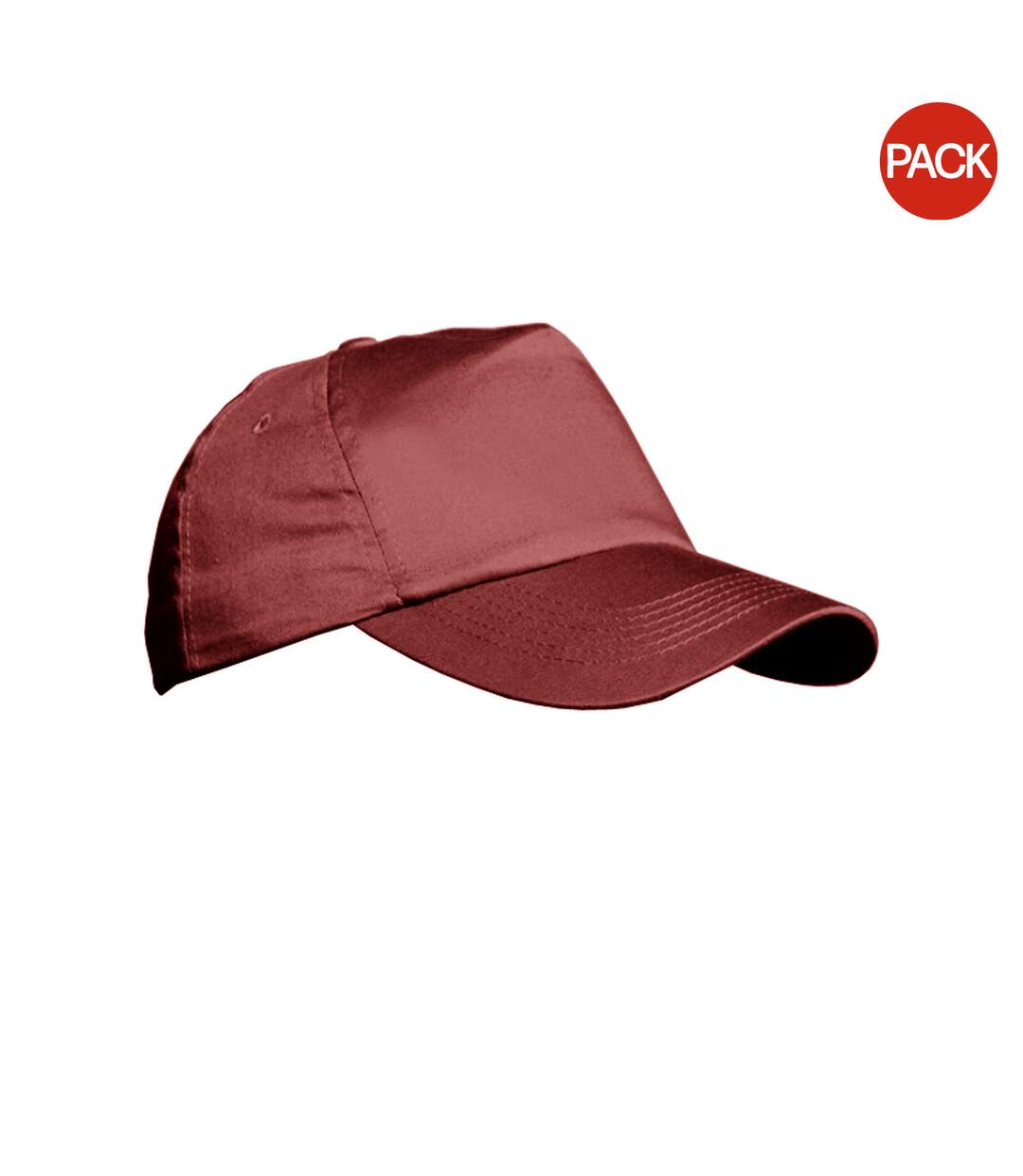 Lot de 2  casquettes unies adulte bordeaux Result-1