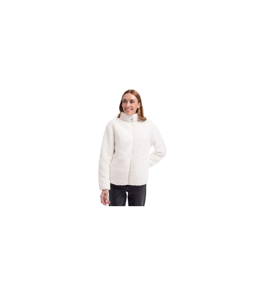 Veste Polaire Unie Et Texturée À Col Montant Feathery Femme Blanc Trespass-1