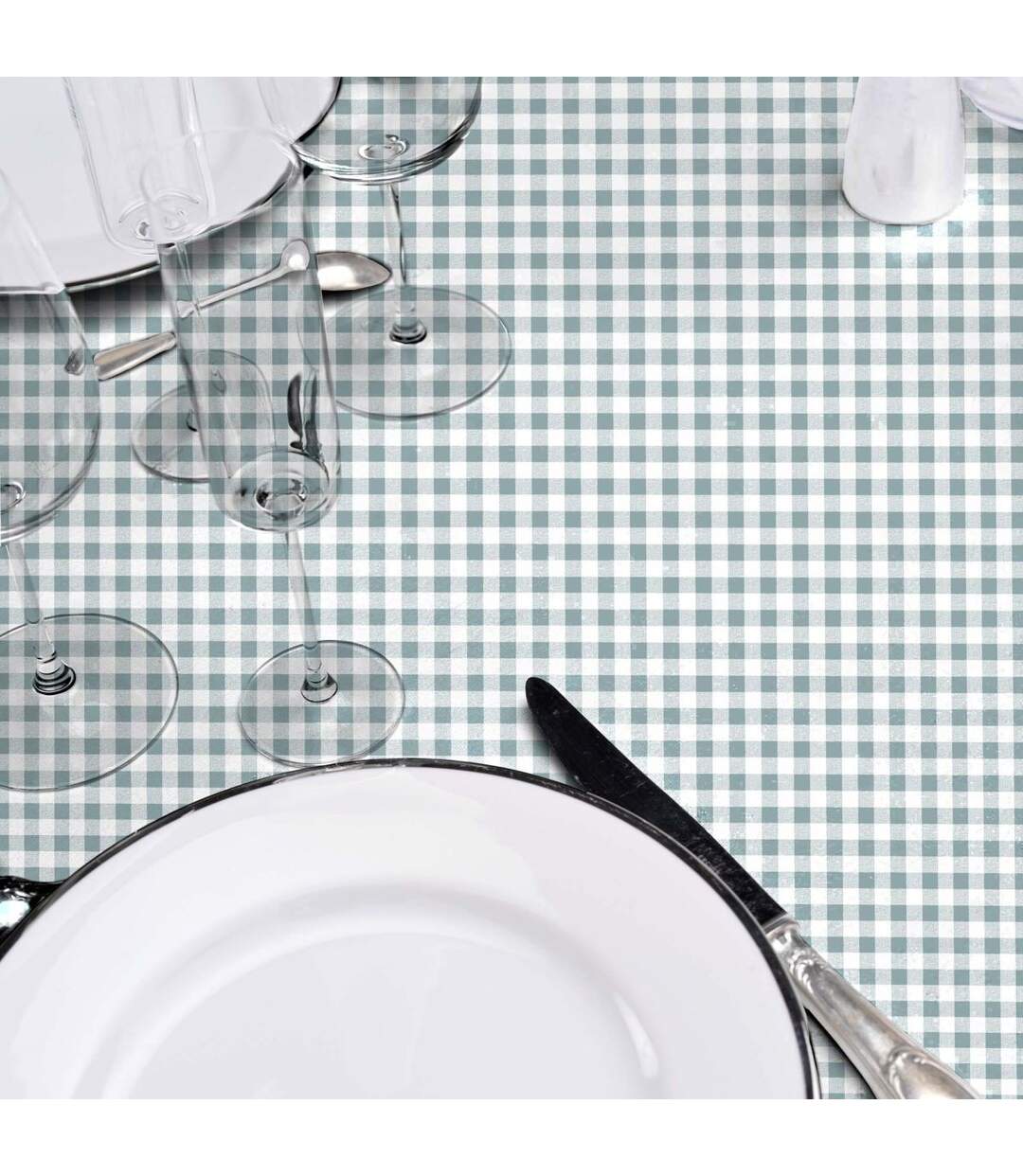 Nappe Imprimé Miny Vichy 140x240cm Vert Sauge-2