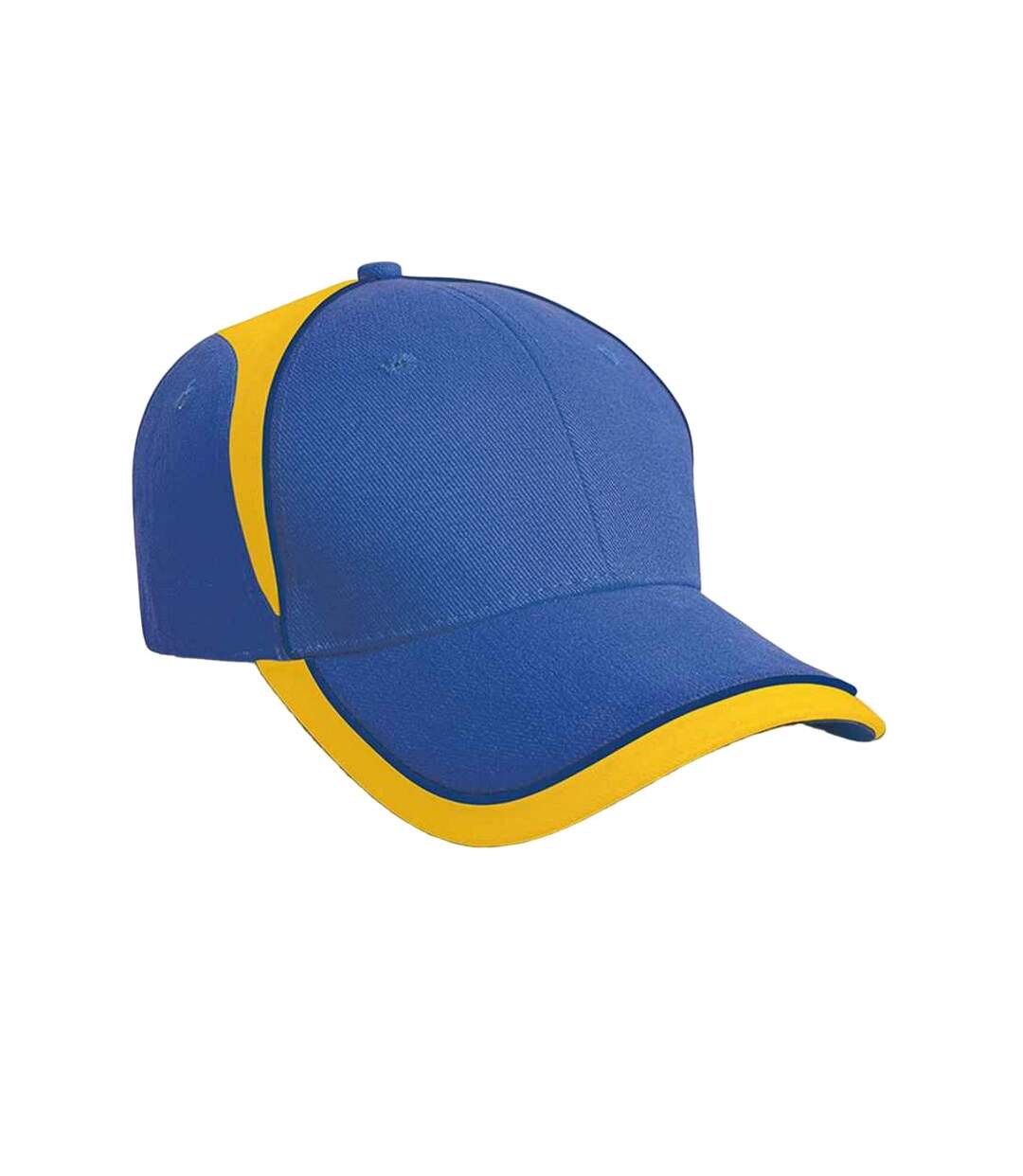 Casquette de baseball national bleu royal/jaune Result Headwear-1