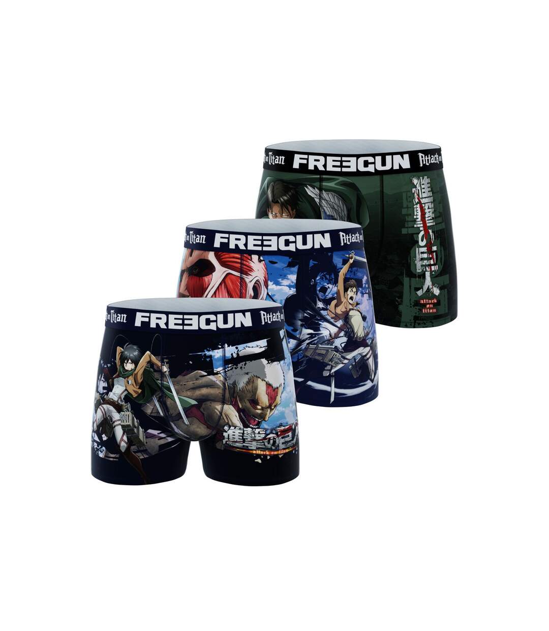 Lot de 3 boxers homme Attack On Titan Freegun-1