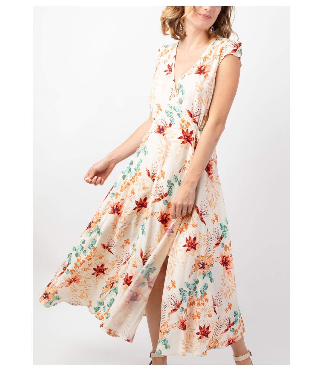 Robe d'été mi-longue LOLITA imprimé fleuri bohème chic Coton Du Monde-2